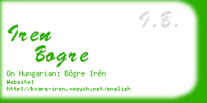 iren bogre business card