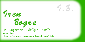 iren bogre business card